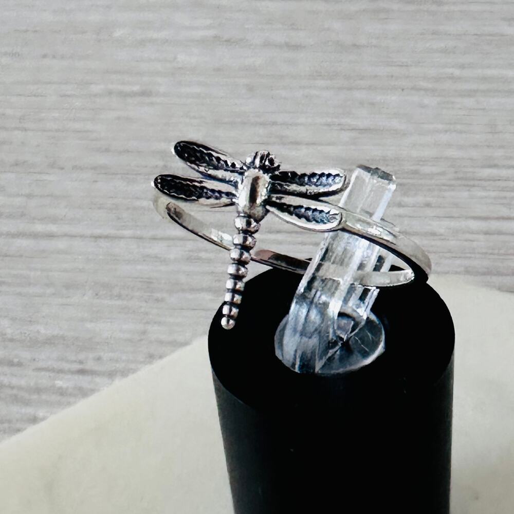 Sterling Silver Dainty Dragonfly Ring - Picture 6 of 7